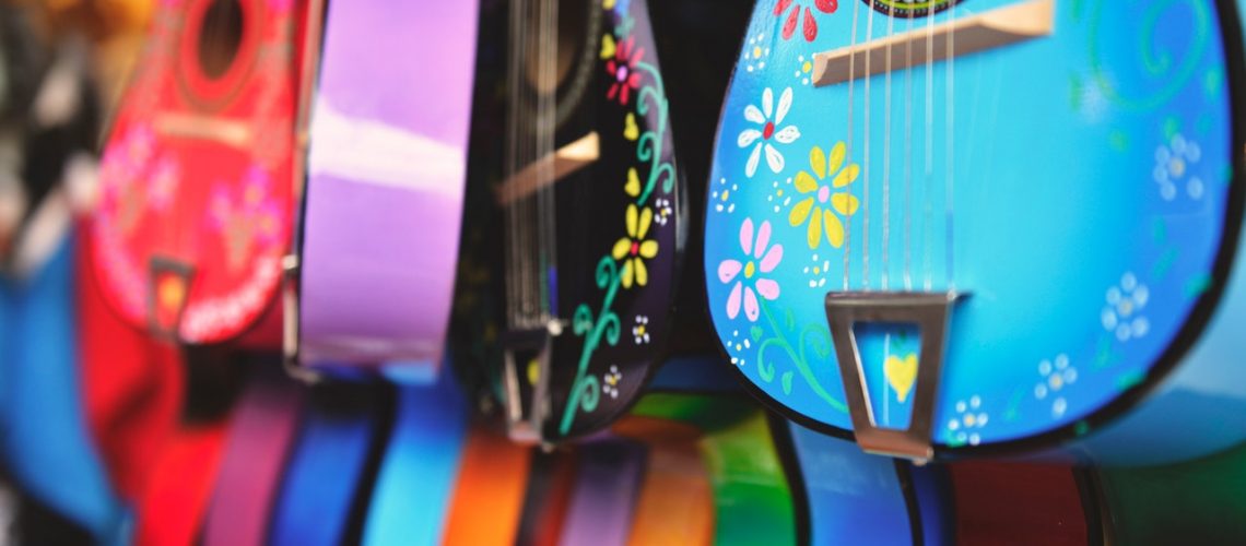 Colorful guitars